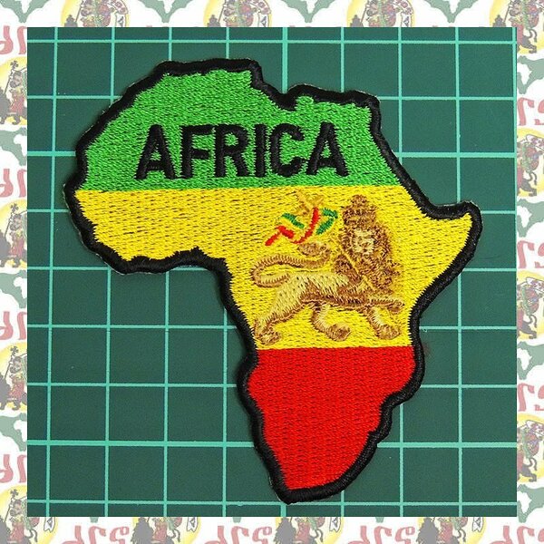 刺繍アイロンワッペン wap-a85 エチオピア ハイレセラシエ皇帝 ジャマイカ ラスタ ラスタカラー レゲエファッション ラスタファッション