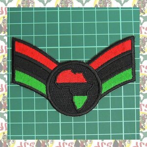 刺繍アイロンワッペン wap-a49 エチオピア ハイレセラシエ皇帝 ジャマイカ ラスタ ラスタカラー レゲエファッション ラスタファッション