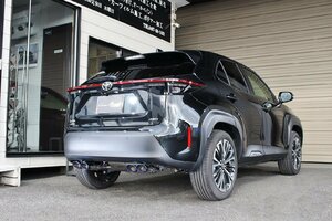 センスブランド ヤリスクロス ハイブリッド 4WD　チタン風W110オーバル4本出し　マフラー　新基準適合品 車検対応