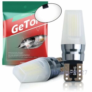 Y378☆新品LEDホワイト爆光t10ledボジションランプキャンセラー内蔵12V24V兼用高輝度COBチップ搭載360°全面発光2個セットT10