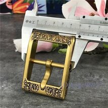 X853☆新品真鍮 ハンドメイド リメイク ヴィンテージ メンズ バックルベルト アクセサリー DIY パーツ リフォーム_画像9