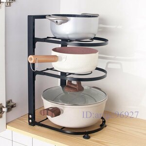 Y191* new goods storage shelves saucepan space-saving convenience stylish kitchen miscellaneous goods saucepan stand 3 step kitchen board two-handled pot earthenware pot storage sink under kitchen 