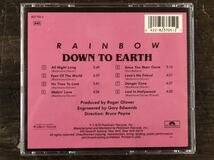 [CD]Down To Earth ダウン・トゥ・アース / Rainbow レインボー (4th)⑤ Since You Been Gone収録 バンド初のメジャーヒットを出した作品!_画像4