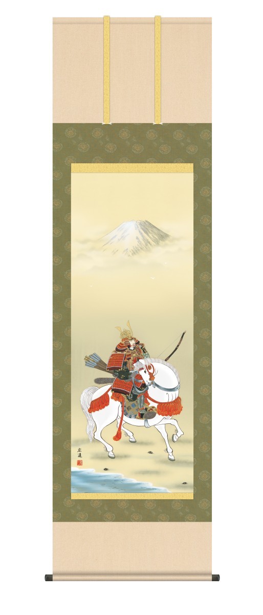 Hanging scroll High-definition art painting Purely domestic hanging scroll Festival painting Hiroto Tanaka Equestrian Warrior Shakugo Onyx Windchin Insect repellent incense service, season, Annual event, children's day, May doll