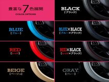 トヨタ センチュリー GZG50 汎用 ステアリングカバー ハンドルカバー レザー ブルー×ブラック 円形型 快適な通気性 滑り防止 衝撃吸収_画像3