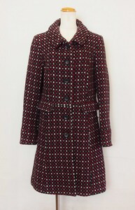 Laura Ashley ローラアシュレイ ドット柄　ステンカラーコート USA：6 レッド系