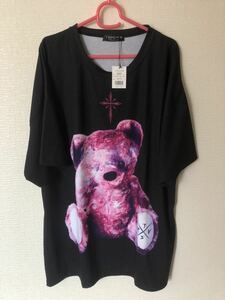 TRAVAS TOKYO bright bear クマ 熊 Tシャツ 黒 ピンク