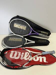 Bj85◆Wilson ウィルソン◆テニスラケット ラケット SIX.ONE 26 GOSEN スポーツ 軟式 硬式 23-27kg/50-60lbs ケース付 3本セット