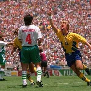 値下交渉 1994年 W杯3位 スウェーデン代表 adidas MADE IN UK 検/FIFA WORLD CUP USA SWEDEN 3rd PLACE BROLIN LARSSON ワールドカップ Y2K
