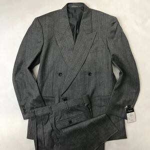 [ impact. price ] new goods * super-discount suit * gentleman clothes . wide double-breasted suit / size S A4/ gray series herringbone pattern /2 tuck side Benz Sara Sara cloth 