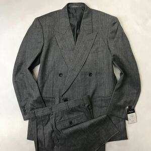 【衝撃の価格】新品★激安スーツ★紳士服　背広　ダブルスーツ/サイズS A4/グレイ系　ヘリンボーン柄/2タック　サイドベンツ　サラサラ生地