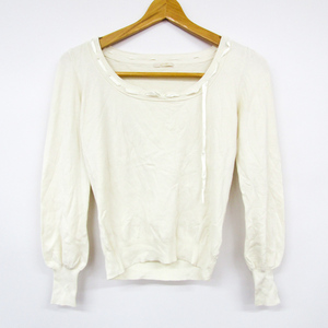  ef-de long sleeve cut and sewn sweater cardigan round neck lady's 9 size white ef-de