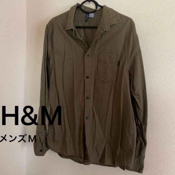 カーキ シャツ メンズ h&m 長袖シャツ メンズシャツ