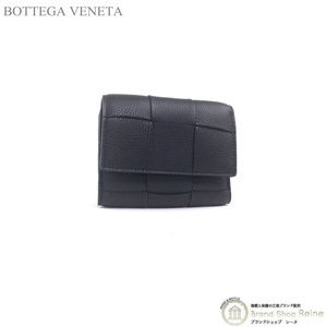  Bottega Veneta (BOTTEGA VENETA) кассета три складывать застежка-молния бумажник кошелек 651372 черный ( новый товар )