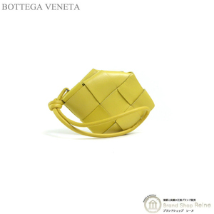  Bottega Veneta (BOTTEGA VENETA) много квадратная форма maxi сетка ячейка для монет с ремешком . кошелек для мелочи . желтый ( как новый ) б/у 