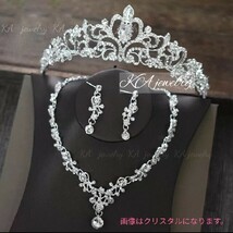 2点セット ピアス ( イヤリング )& ネックレス キュービックジルコニア 結婚式 ブライダル ウェディング アクセサリー シルバー _画像4