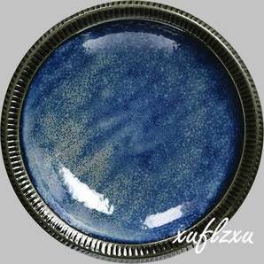 鮮やかな色　濃焼 深海のように蒼い パスタ皿2枚入り カレー皿 約 21cm 皿 青 食洗機 電子 レンジ対応 おしゃれ 食器 日本製
