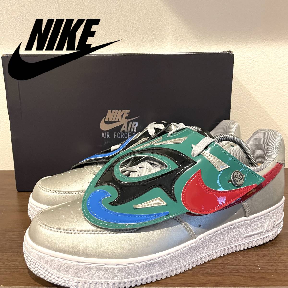 新品未使用】27cm NIKE AIR FORCE 1 LOW ALL OVER LOGO RED ナイキ