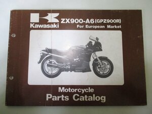 GPZ900R パーツリスト 英語版 カワサキ 正規 中古 バイク 整備書 ZX900-A6 ヨーロッパ rT 車検 パーツカタログ 整備書