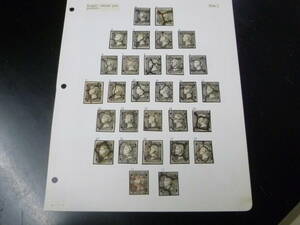 22L　A　№1　スペイン切手 クラシック　1850年　SC#1　イザベラ　プレート1　ポジション2-7・9-17・21-22　色違含　計29種　使用済