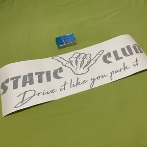 STATIC CLUB バナーステッカー　ブラッククローム　抜きステッカー　USDM 　スタティッククラブ　車高調派　車高調