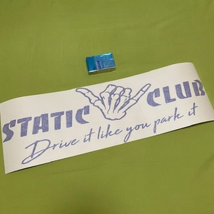STATIC CLUB баннер стикер голубой хлопья вытащенный стикер USDMs вертикальный .k Club амортизатор . амортизатор 