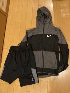 2 point set for children top and bottom set NIKE Nike hood nylon jacket M145 shorts M145 training wear 