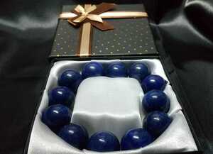  new goods natural stone lapis lazuli. . large grain bracele 1 bead 18mm. present box attaching anonymity shipping 