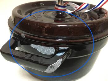 Лот аукциона Yahoo 【927】staub ストウブ鍋 両手鍋 20cm ナス色 箱付き ココットラウンド ホーロー