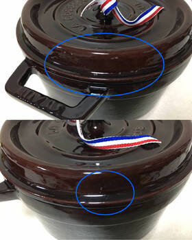 Лот аукциона Yahoo 【927】staub ストウブ鍋 両手鍋 20cm ナス色 箱付き ココットラウンド ホーロー