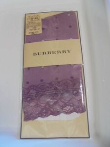 新品 BURBERRY バーバリー レース付ソックス キュードット 23~25cm ベリーグレープ