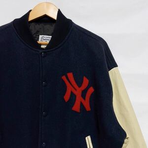 90s American Pastimes USA製 袖レザー スタジャン ヤンキース Yankees オールド ビンテージ