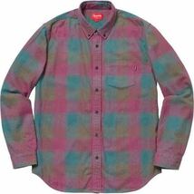 送料無料 M Supreme Shadow Plaid Flannel Shirt Dark Magenta シュプリーム フランネル ネルシャツ オンブレー マルチカラー 18FW 18AW_画像1