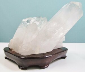 天然 水晶 約6.1kg クラスター クリスタル 原石 台座付き パワーストーン 天然石 鑑賞石 自然石 天然石 鉱物 置物