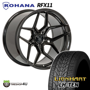 ROHANA RFX11 F:22X9.5J+45 R:22X10.5J+40 5/130 グロスBK LIONHART LH-TEN F:265/30R22 R:295/25R22 ポルシェ 970 パナメーラ