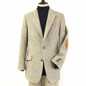 70s【Woolrich】ウールツイード テーラードジャケット エルボーパッチ 36サイズ USA製 オートミール杢 ヴィンテージ/ウールリッチ