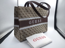 未使用品 GUESS/ゲス ハンド・トートバッグ スクエアシルエット モノグラム_画像1