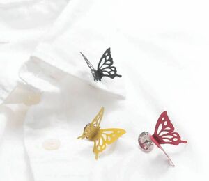 【送料込】羽ばたく蝶のピンバッジ「”+d（プラスディー）”Butterfly（バタフライ）」×6色