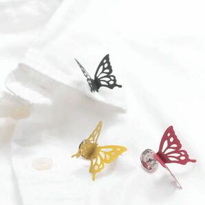 【送料込】羽ばたく蝶のピンバッジ「”+d（プラスディー）”Butterfly（バタフライ）」×6色