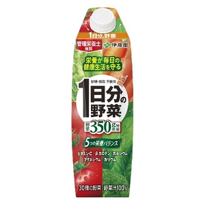 伊藤園 1日分の野菜 紙パック 1000ml x６本/屋根型キャップ付容器