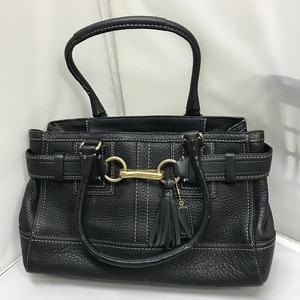 COACH パンプトンズ ハンドバッグ ペプルドレザー ブラック F10212[jgg]