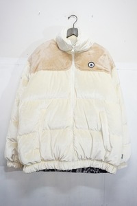 新品 21AW EXAMPLE エグザンプル BOA VELOUR DOWN JACKET ボア ベロア ダウン ジャケット ブルゾン ペイズリー M 本物 ベージュ 1106M