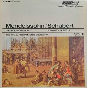 輸入LP盤 ゲオルク・ショルティ/Israel Phil 　Schubert 交響曲5番 & Mendelssohn 交響曲4番「イタリア」