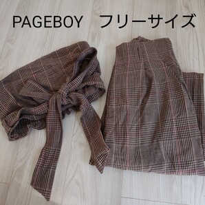 PAGEBOY レディース ビスチェ セットアップ F グレンチェック ブラウン