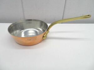 E1244 unused * copper made * taper saucepan φ24cm Tochigi Utsunomiya used business use kitchen equipment 