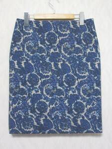 LOUNIE Lounie юбка задний разрез шерсть цветочный принт осень-зима женский 40 синий серия irmri yg2202