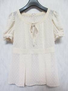 JILLSTUART Jill Stuart blouse short sleeves dot see-through lady's S beige irmri yg2279