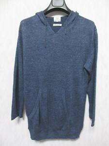  United Arrows beauty & Youth Parker linen flax 100% 7 minute sleeve pull over men's S navy blue series irmri yg2358