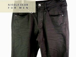 SS//46-84cm/\15,180(税込)〓NICOLE CLUB FOR MEN★ストレッチ・ツイルパンツ/bk