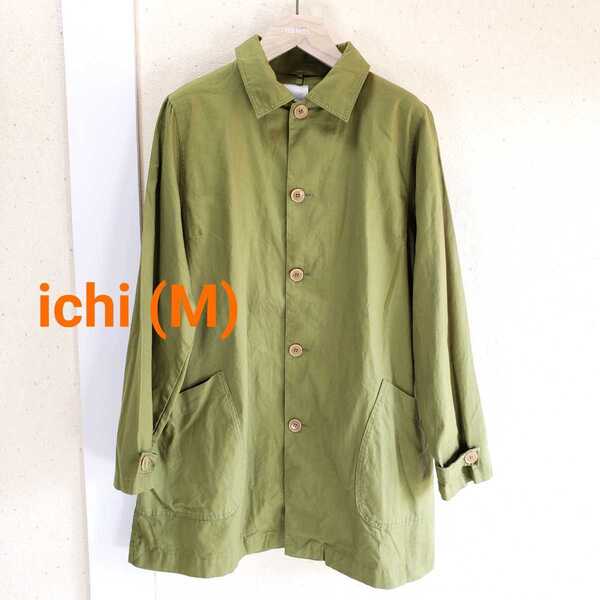美品◆ichi イチ 綿100%/コットンカバーオール/ジャケットコート(M)カーキ